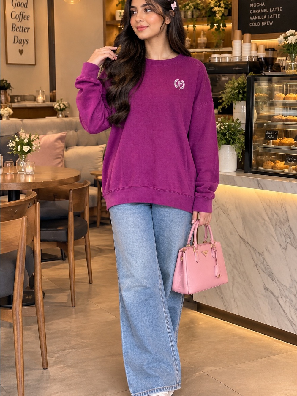 PINK Victoria's Secret Magenta Crewneck Sweatshirt